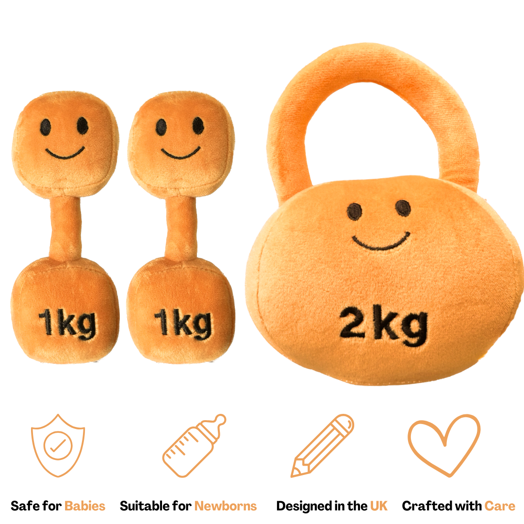 Plush Kettlebell & Double Dumbbell Superset -Apricot Orange