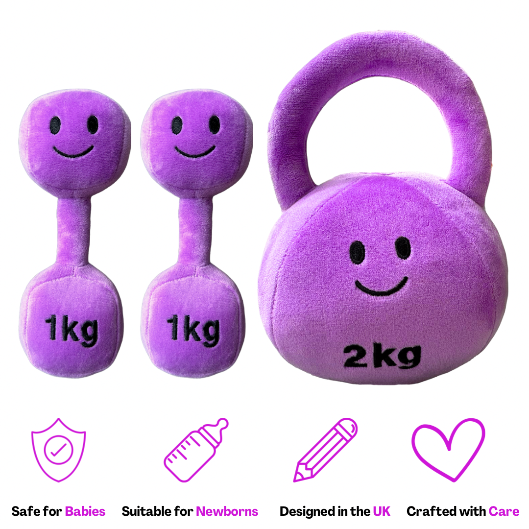 Plush Kettlebell & Double Dumbbell Superset - Lavender Purple