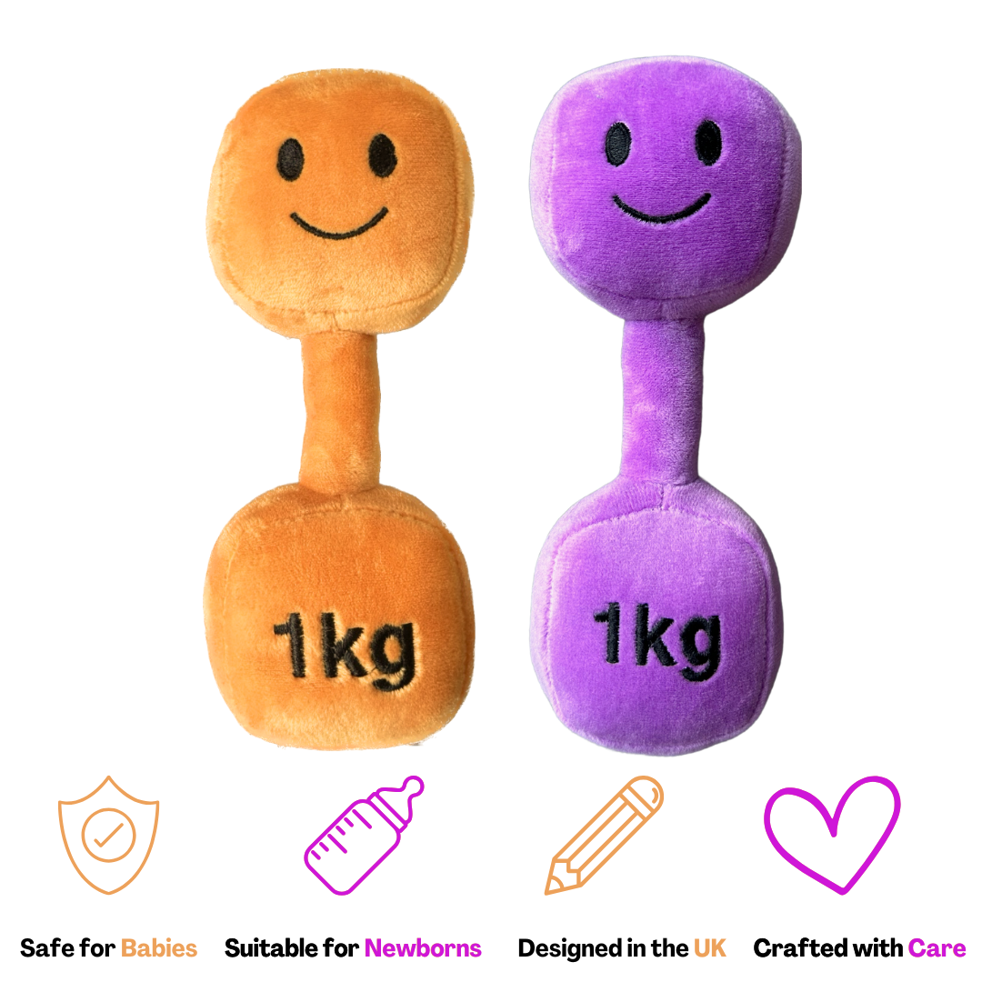 Plush Toy Dumbbell Rattle - Twilight Sky (Double Pack)