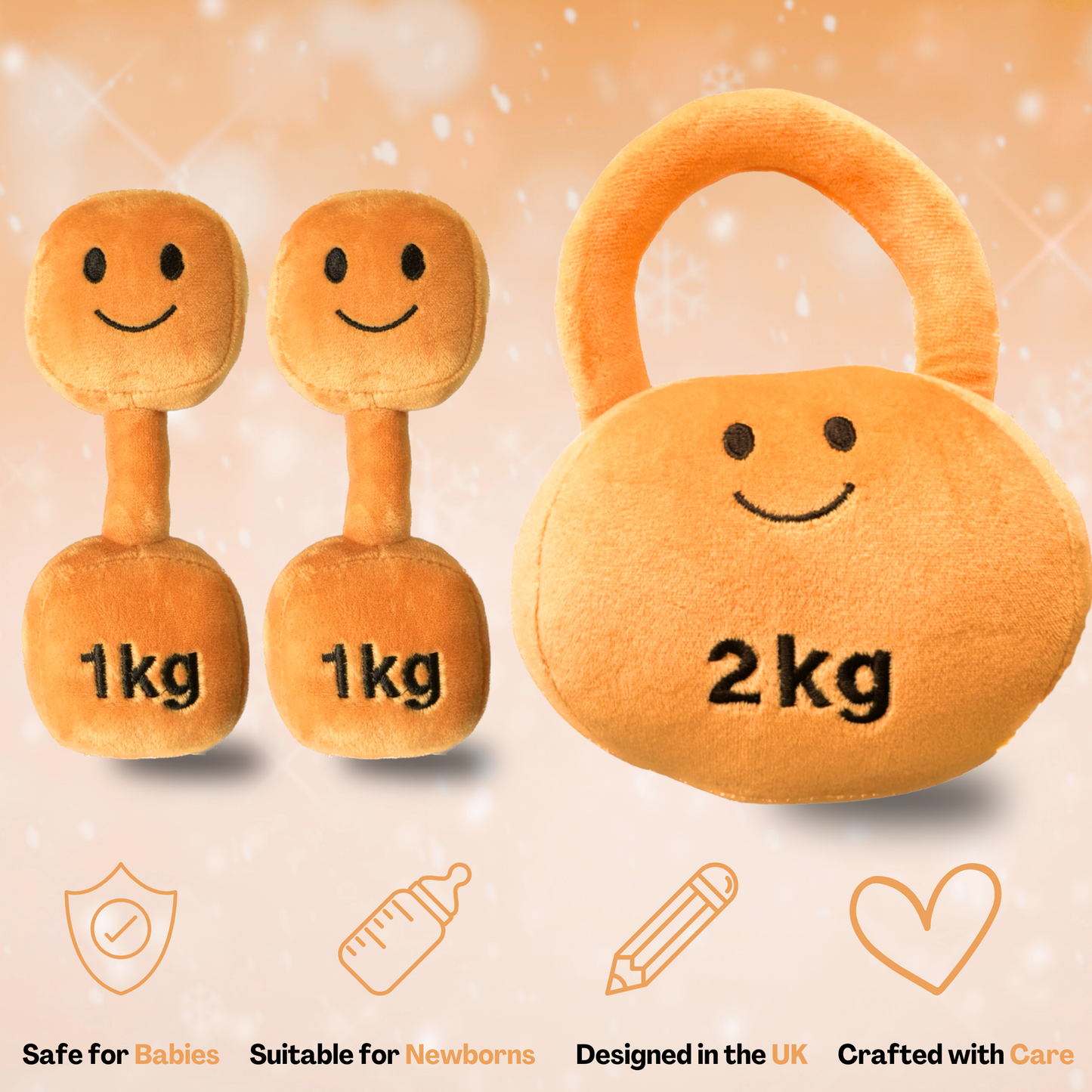 Plush Kettlebell & Double Dumbbell Superset -Apricot Orange