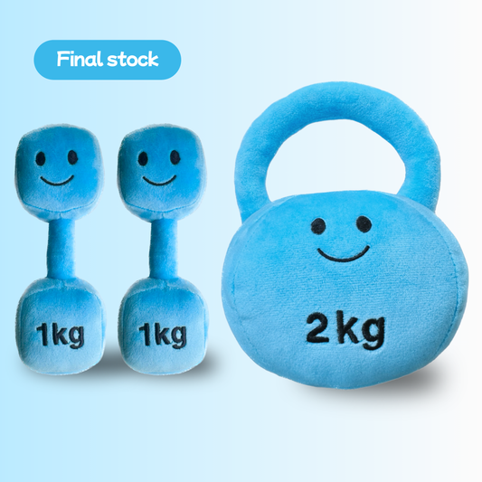 Plush Kettlebell & Double Dumbbell Set – Mystic Blue