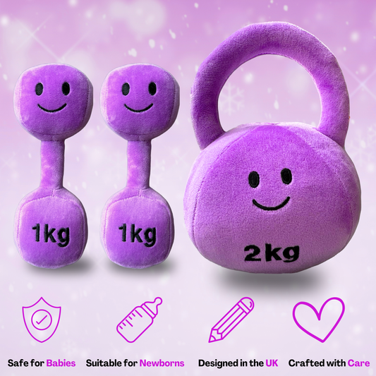Plush Kettlebell & Double Dumbbell Superset - Lavender Purple