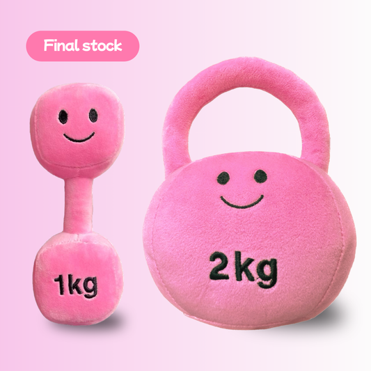 Plush Toy Dumbbell & Kettlebell | Candy Château Pink
