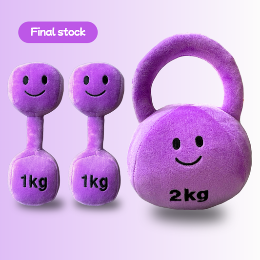 Plush Kettlebell & Double Dumbbell Set - Lavender Purple