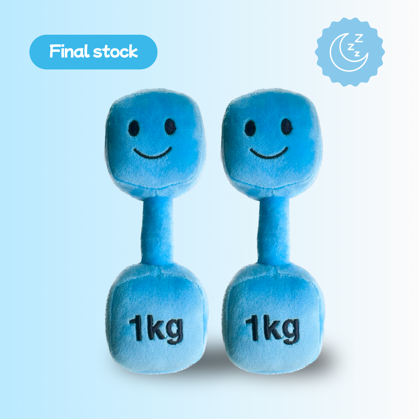Plush Toy Dumbbell Rattle - Mystic Blue (Double Pack Sleep Range)