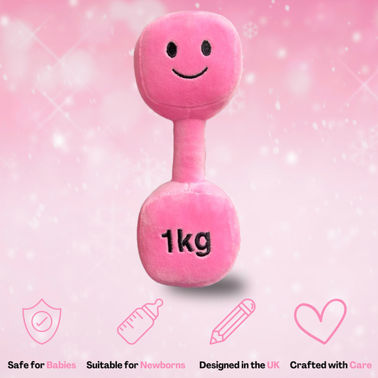 Plush Toy Dumbbell Rattle - Candy Château Pink