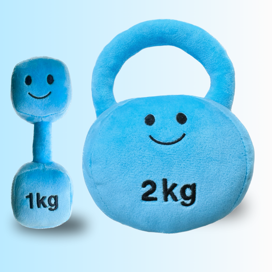Plush Toy Dumbbell & Kettlebell | Mystic Blue