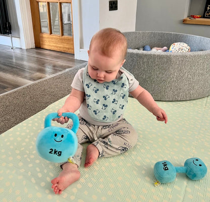 Plush Toy Dumbbell and Kettlebell Set - Mystic Blue