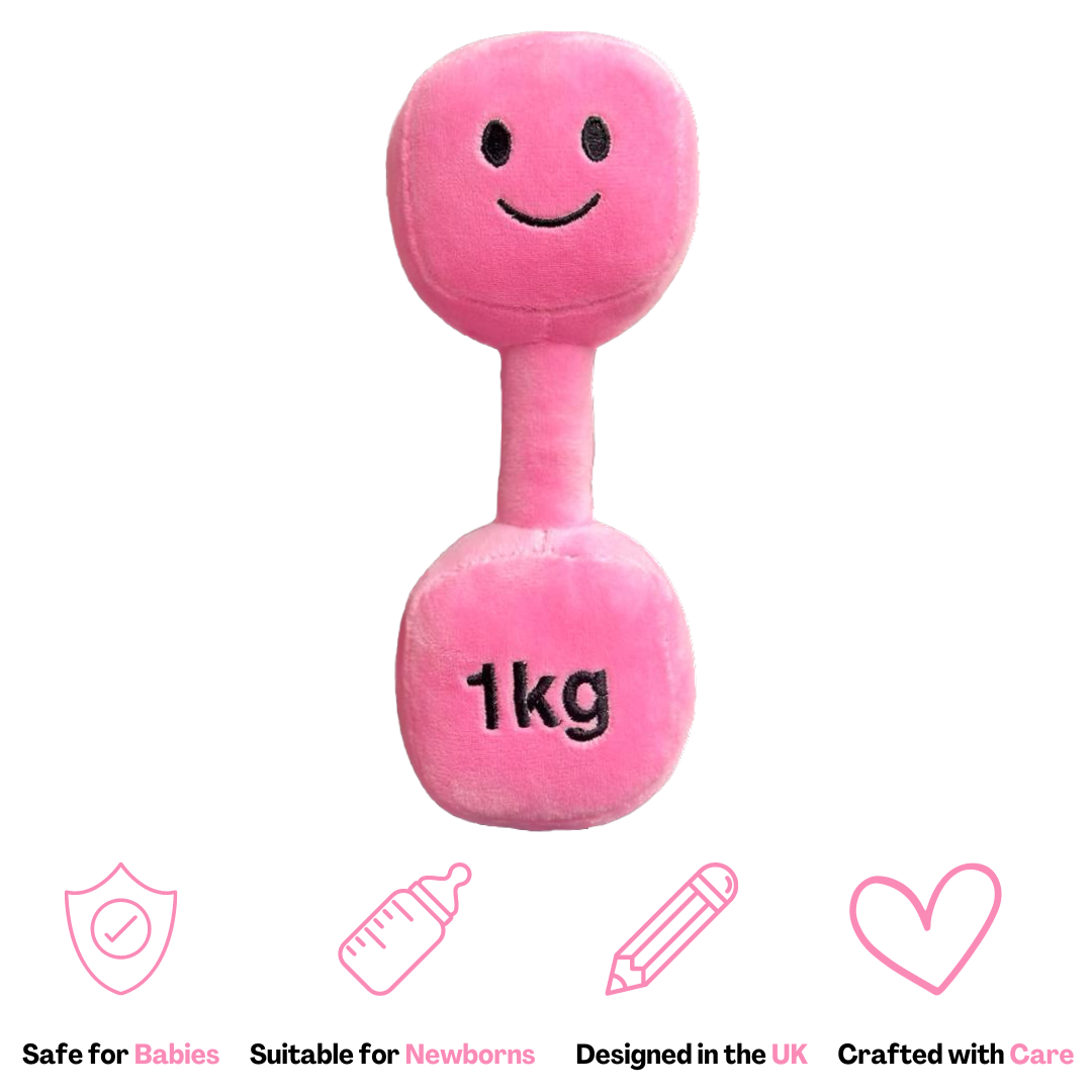 Plush Toy Dumbbell Rattle - Candy Château Pink