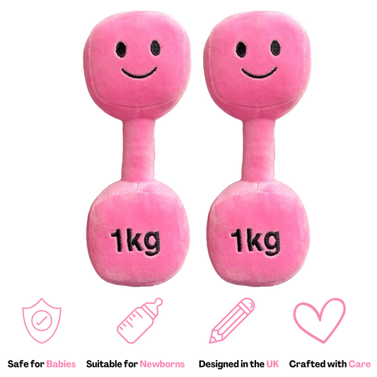 Plush Toy Dumbbell and Rattle -  Candy Château (Double Pack)