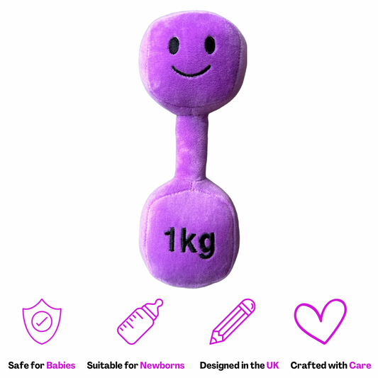 Plush Toy Dumbbell Rattle - Lavender Purple