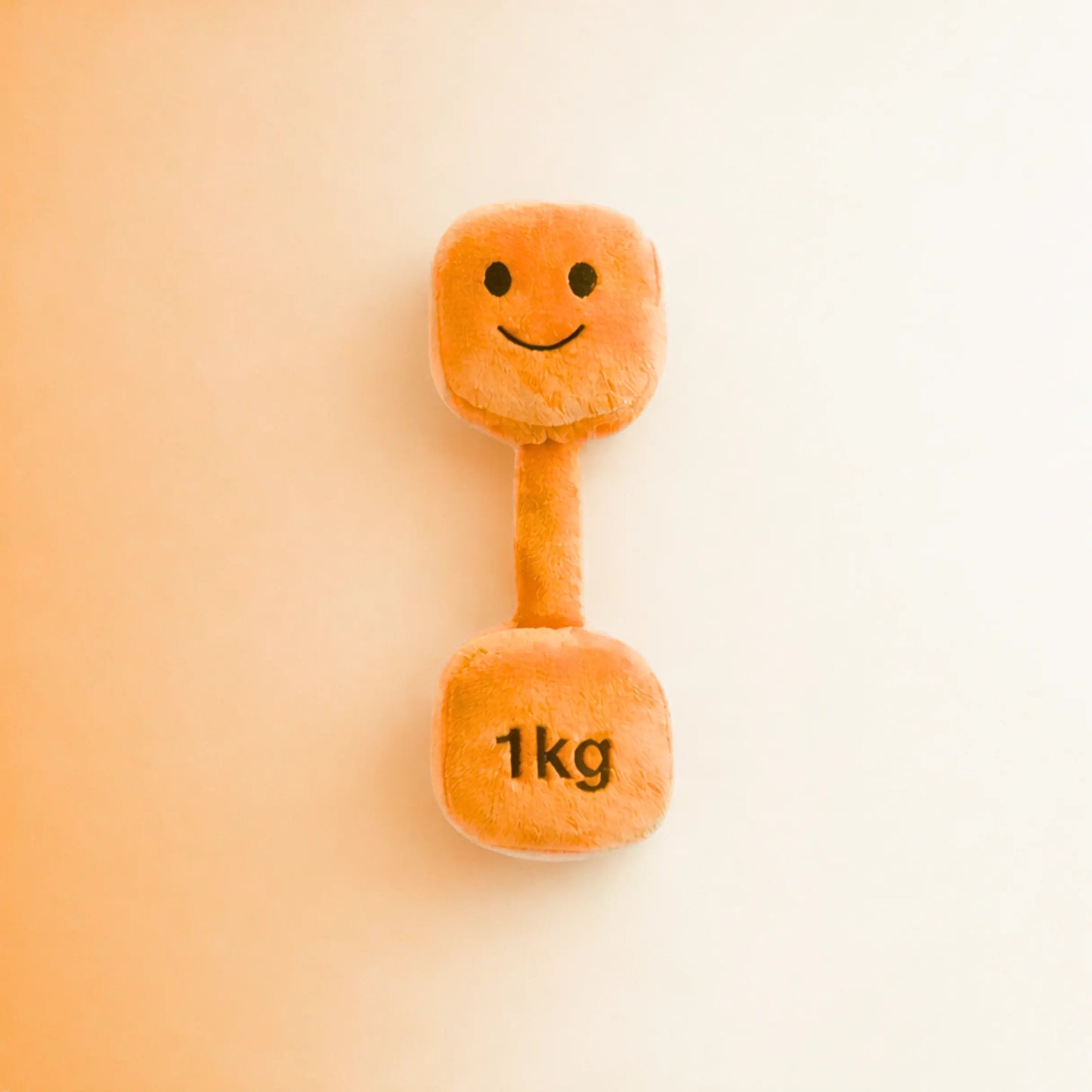 Hazza Toyz Apricot Orange plush 1kg dumbbell baby toy