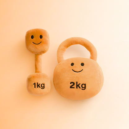 Lil Lifter Gift Set – Plush Toy Dumbbell & Kettlebell