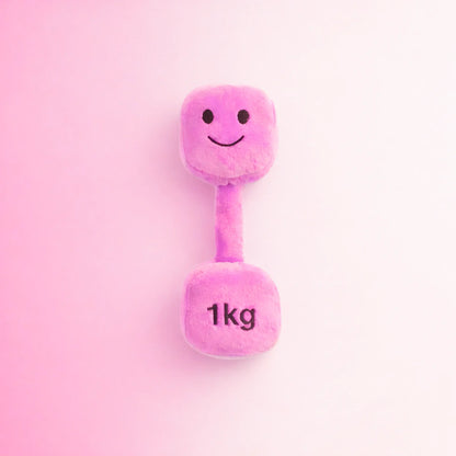Hazza Toyz Candy Château Pink plush 1kg dumbbell baby toy