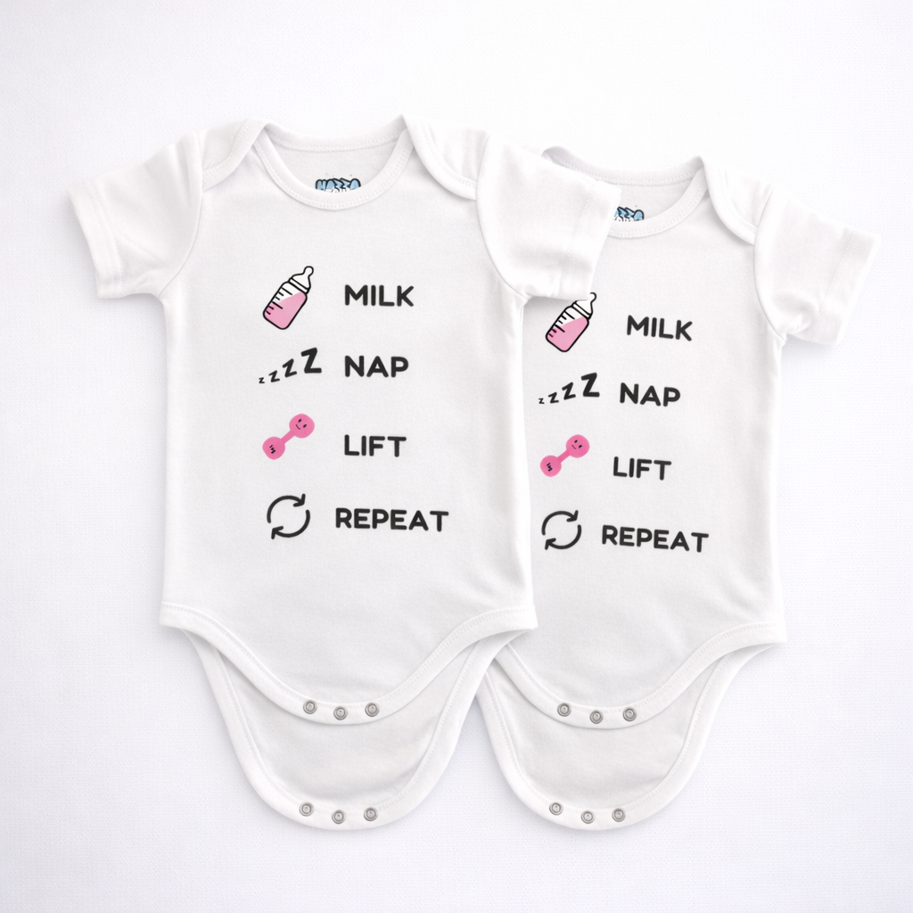 Baby Bodysuit Double Set – Milk Nap Lift Repeat