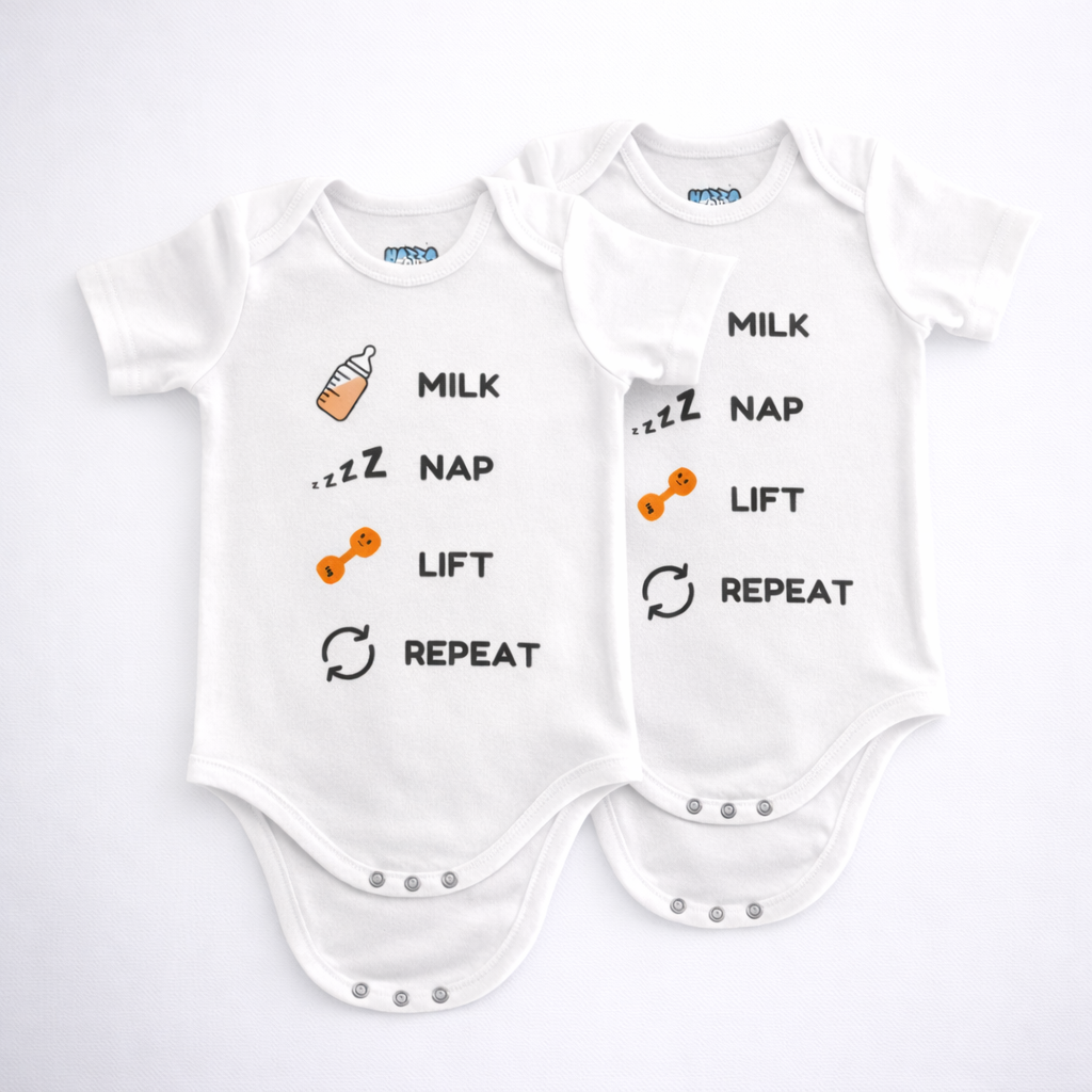 Baby Bodysuit Double Set – Milk Nap Lift Repeat