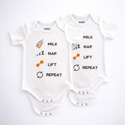 Baby Bodysuit Double Set – Milk Nap Lift Repeat