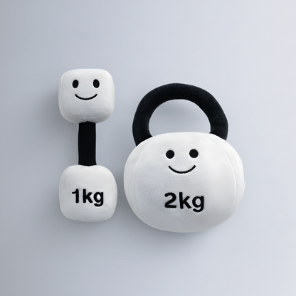 Lil Lifter Gift Set – Plush Toy Dumbbell & Kettlebell