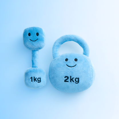 Lil Lifter Gift Set – Plush Toy Dumbbell & Kettlebell