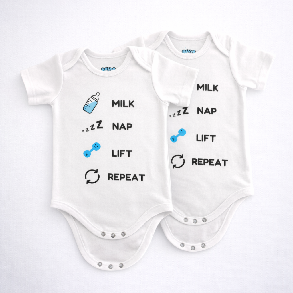 Baby Bodysuit Double Set – Milk Nap Lift Repeat