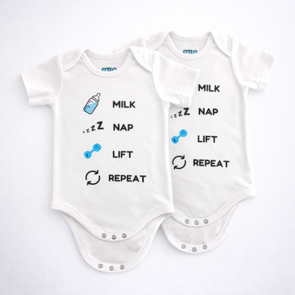Baby Bodysuit Double Set – Milk Nap Lift Repeat