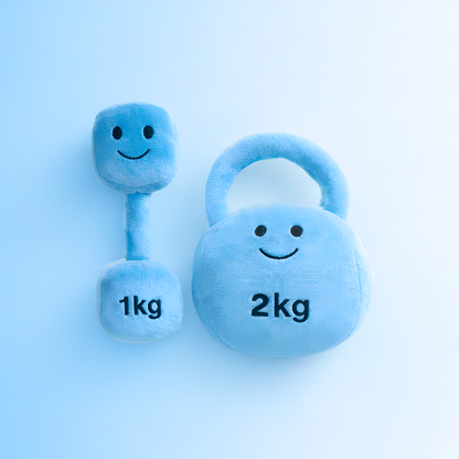 Lil Lifter Gift Set – Plush Toy Dumbbell & Kettlebell